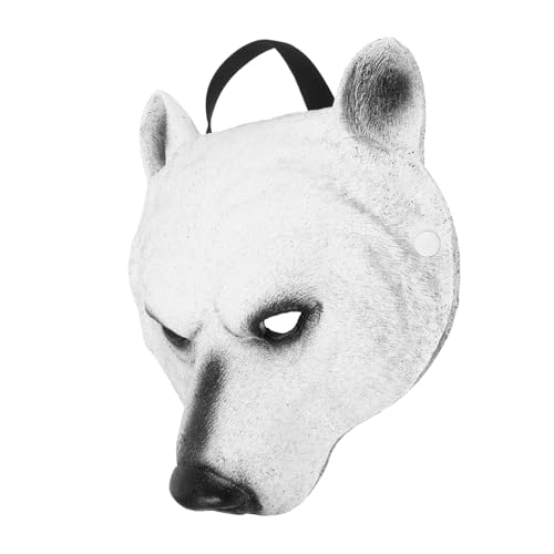 COLLBATH Eisbär-maske Latex-tiermaske Realistische Eisbärenmasken Maskerade-maske Halbgesichtige Bärenmasken Tier-cosplay-masken Dekorative Süße Tiermaske Weiß Pu Mini Mann Gesichtsmaske von COLLBATH
