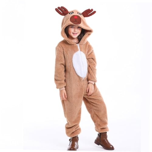 COLLBATH Elchförmiges Tierkostüm Korallenvlies für Rollenspiele S Dunkelkhaki für Karneval Halloween Geburtstagsfeiern Komfortabel Langlebig von COLLBATH