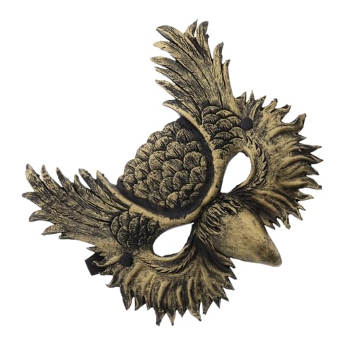 COLLBATH Eulenmaske Halloween -Masken für Steampunk-Maske Halloween-Masken für Frauen Tiermasken für Erwachsene beängstigende Maske Halloween-Halbmaske Golden von COLLBATH