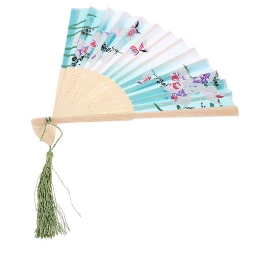 COLLBATH Faltbarer Bambusfächer Chinesischer Stil Leichter Tanzfächer mit Quaste Stabiles Design Perfektes Accessoire für Performance Party Dekoration von COLLBATH
