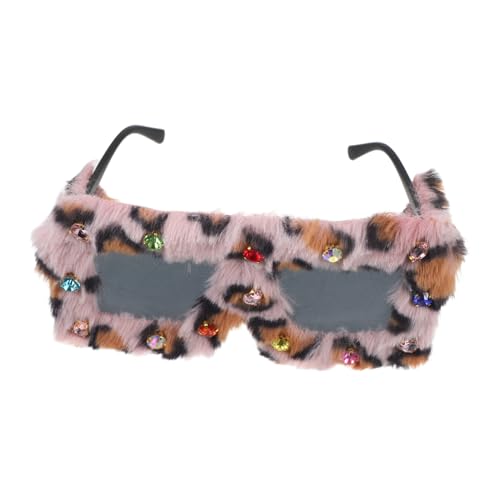 COLLBATH Flauschige Plüsch Sonnenbrille mit Funkelnden Strasssteinen Quadratischer Rahmen Weicher Komfort Glamouröse Masquerade Party Sonnenbrille für Fotos und Kostüme COLLBATH Flauschige Plüsch Sonnenbrille mit Funkelnden Strasssteinen Quadratischer Rahmen Weicher Komfort Glamouröse Masquerade Party Sonnenbrille für Fotos und Kostüme von COLLBATH