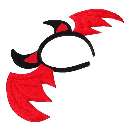 COLLBATH Fledermausflügel Stirnband Lustige Stirnbänder Kostüm Fledermäuse Stirnband Der Teufelsfledermaus Halloween Stirnbänder Dekoration Halloween Fledermaus Verkleiden Kostüme Stoff Rot von COLLBATH