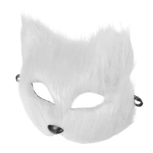 COLLBATH Fuchs Maske Halbgesichts-Tiermaske Cosplay-Fuchs-Accessoire halloween kostüm halloween costume Maskerade-Maske Cosplay-Partymaske halbe Gesichtsmaske bilden schmücken Plastik Weiß von COLLBATH