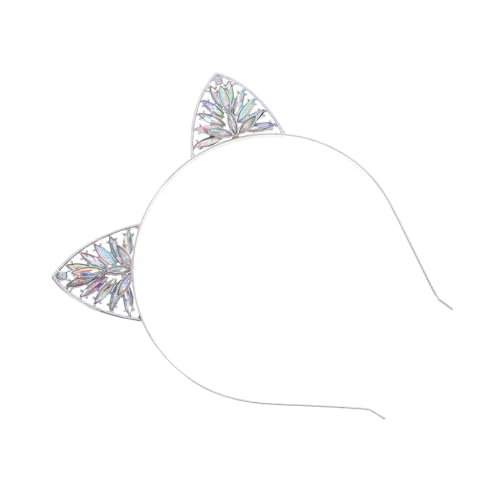 COLLBATH Glitzerndes Katzenohren Stirnband mit Strasssteinen Modischer Haarreif aus Langlebiger Legierung Süßes Accessoire für Halloween Cosplay Party und Festliche Anlässe von COLLBATH