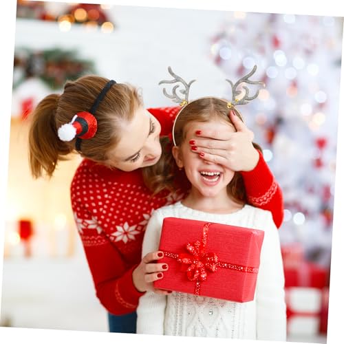 COLLBATH Glitzerndes Rentier haarreif Goldenes Geweih mit Glocken Leichtes Weihnachtsstirnband für Erwachsene Festlicher Kopfschmuck für Party und Karneval von COLLBATH