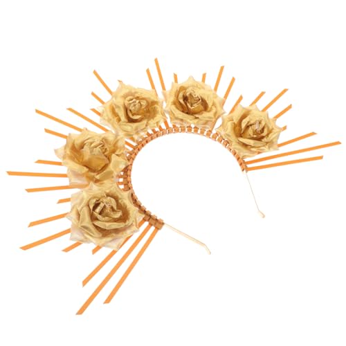 COLLBATH Göttinnen Haarreif Stirnband mit Goldfarbenen Kunstblumen Modischer Kopfschmuck für Party Cosplay Halloween und Damenfest Verstellbar und Elegant für Mädchen und Frauen COLLBATH Göttinnen Haarreif Stirnband mit Goldfarbenen Kunstblumen Modischer Kopfschmuck für Party Cosplay Halloween und Damenfest Verstellbar und Elegant für Mädchen und Frauen von COLLBATH