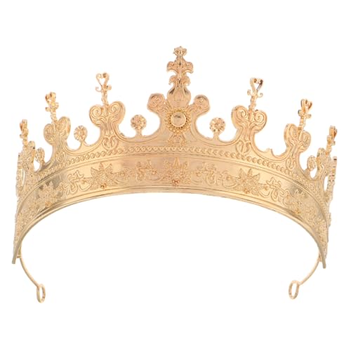 COLLBATH Goldene Königskrone Kopfbedeckung Für Geburtstag Abschlussball Halloween Party Mittelalterliches Cosplay Herrenkrone Geburtstagskönigskrone von COLLBATH