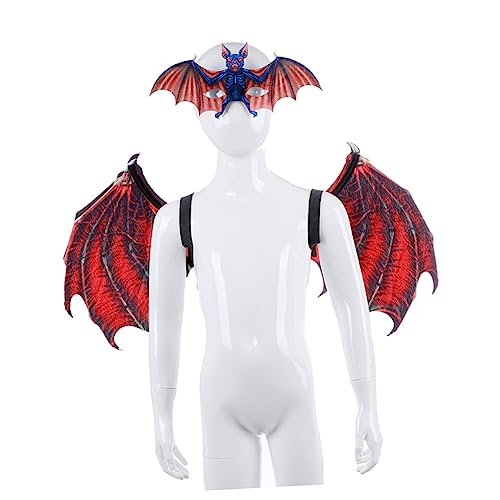 COLLBATH Halloween Fledermaus Vampir Maske mit Flügeln Rotes Kostümset Langlebiges Vliesstoffmaterial Einheitsgröße für Mädchen und Jungen für Fest und Performance Veranstaltungen COLLBATH Halloween Fledermaus Vampir Maske mit Flügeln Rotes Kostümset Langlebiges Vliesstoffmaterial Einheitsgröße für Mädchen und Jungen für Fest und Performance Veranstaltungen von COLLBATH