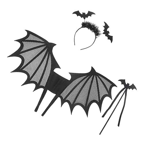 COLLBATH Halloween Flügel Kostümset für Kreatives Cosplay Zubehör für Partys Schulaufführungen und Fotoshootings Schwarz Bats von COLLBATH