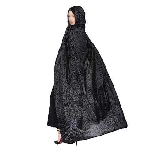 COLLBATH Kapuzenrobe Umhang Hexen-Halloween-kostüme Umhang Verkleidung Für Partys Schwarzer Halloween-umhang von COLLBATH