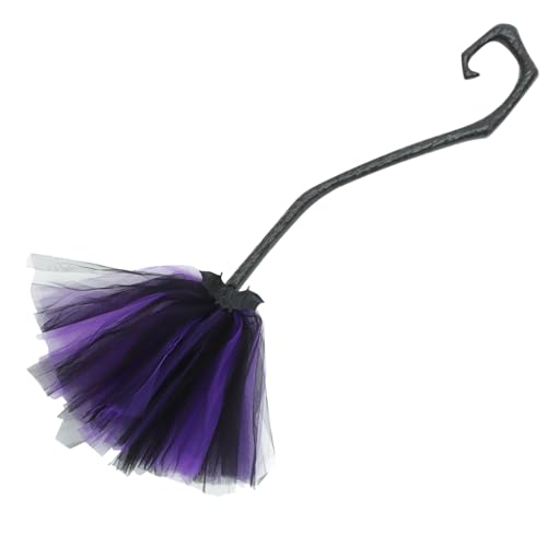COLLBATH Halloween Hexenbesen Abnehmbar Dekorativ Cosplay Requisite Partydeko für Halloween Kostüm und Mottoparty mit Kreativem Design und Leuchtenden Farben von COLLBATH