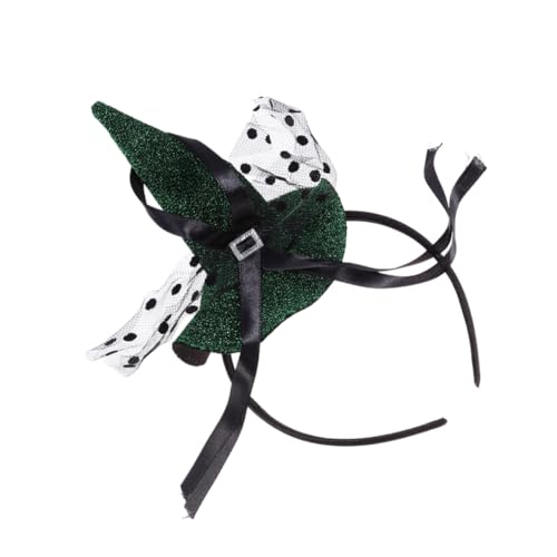 COLLBATH Halloween Hexenhut Stirnband Grün Damen Lustiges Mesh Haarreif Spitze Form für Kostüm Party Cosplay COLLBATH Halloween Hexenhut Stirnband Grün Damen Lustiges Mesh Haarreif Spitze Form für Kostüm Party Cosplay von COLLBATH