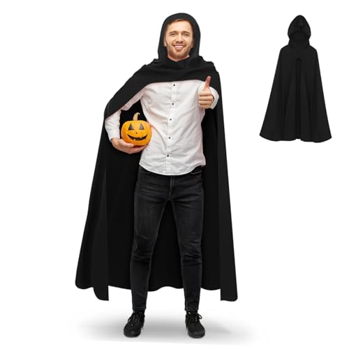 COLLBATH Mit Kapuze Party Cape Erwachsene Halloween Kostüme Schwarz Mantel Wizard Medieval Robe COLLBATH Mit Kapuze Party Cape Erwachsene Halloween Kostüme Schwarz Mantel Wizard Medieval Robe von COLLBATH