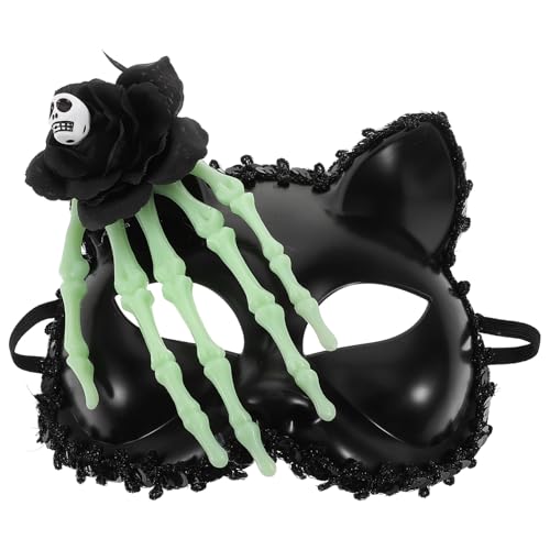 COLLBATH Halloween-Maske halloween maske schwarze maske Tiermaske Festliche Maske Maskenball Katzenkostüm für Wolfsmaske Tierkopfmaske Katzen-Maskerade-Maske Halbmaske Plastik Black von COLLBATH