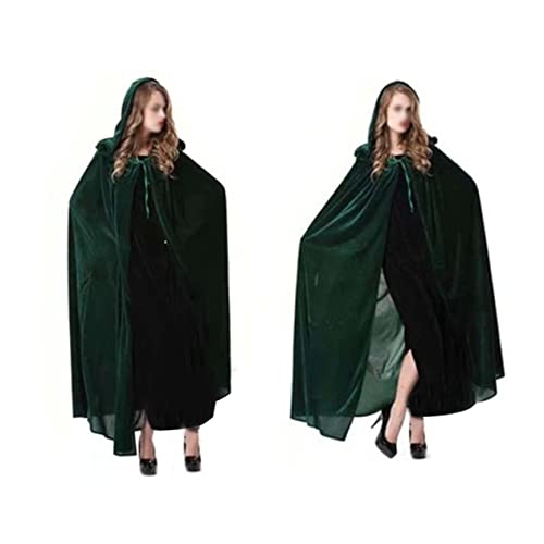 COLLBATH Halloween Umhang Mit Kapuze Cosplay Kostüm Mantel Dunkelgrün Für Damen Und Herren Für Halloween Karneval Und Themenpartys von COLLBATH