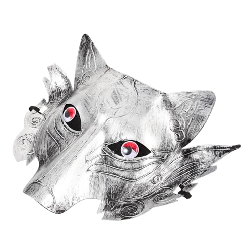 COLLBATH Halloween Wolf Maske Kunststoff Tiermasken Requisit für Erwachsene Festival Foto Masquerade Party Dekoration Gruselige Cosplay Kopfmaske von COLLBATH