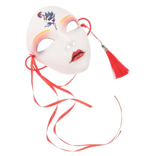 COLLBATH Hanfu-Maske Kitsunes Anime-Anziehmasken japanische Katzenmasken Halloween-Maske Maskerade-Maske Halloween-Plastikmaske Frauenmaske Abschlussball Requisiten Quaste Zubehör schmücken von COLLBATH