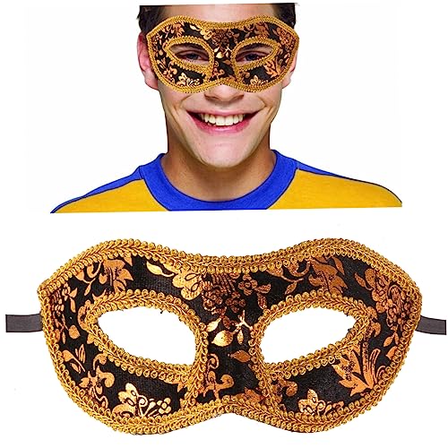 COLLBATH Herren Maske Für Maskerade Und Karneval Schwarze Venezianische Kostüm Maske Aus Spitze Für Halloween Ball Und Weihnachtsfeiern Elegantes Party Zubehör von COLLBATH