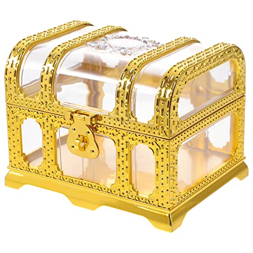 COLLBATH Piratenschatzkiste Aus Abs-Material Leckerliboxen Für Jungen Und Mädchen Süßigkeitenverpackungsbox Goldfarben Für Geburtstags- Und Partyspiele von COLLBATH
