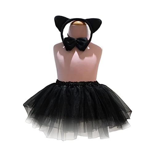 COLLBATH Katzenkostüm Mit Rock Stirnband Fliege Für Cosplay Und Partys Ideales Kostüm Für Halloween Und Karneval Süßes Katzenanzug von COLLBATH