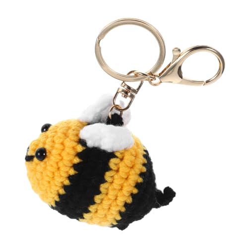 COLLBATH Kreativer Kleiner Bienenanhänger Ring Süßer Gehäkelter Tier Schlüsselanhänger In Bienenform Handgestrickter Gehäkelter Bienen Schlüsselanhänger Süßer Gehäkelter Bienen von COLLBATH