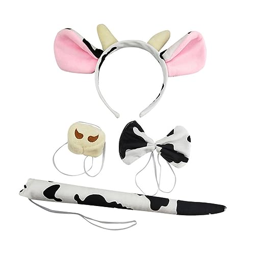 COLLBATH Kuhkostüm Satz Für Kinder Stirnband Plüschschwanz Kopfbedeckung Cosplay-zubehör Für Halloween Und Festivals COLLBATH Kuhkostüm Satz Für Kinder Stirnband Plüschschwanz Kopfbedeckung Cosplay-zubehör Für Halloween Und Festivals von COLLBATH