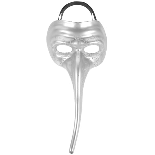 COLLBATH Lange Nasenmaske Halloween -dekorationen Led Gruseliges Halloween Mann Voll Schnabel Maskerade Nasenmaske Halloween-halloween Cosplay Beängstigend Plastik Silver von COLLBATH