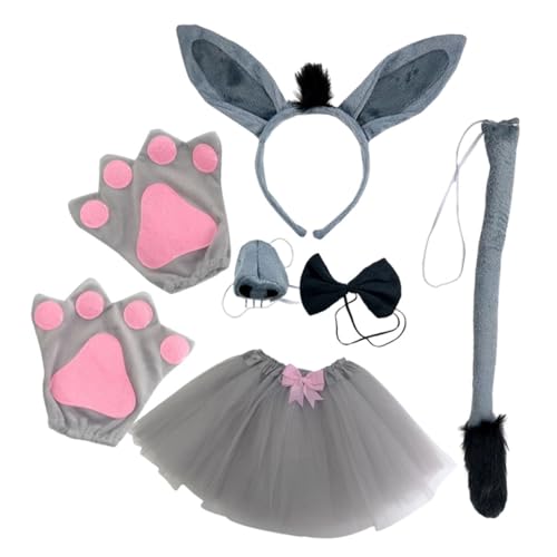 COLLBATH Leistungskostüm Esel Haarband Eselsohren Und Cosplay Esel Kostüm Eselstirnband Tierkostüm Tier-stirnband-kostüm Requisiten Aus Cosplay Tuch von COLLBATH