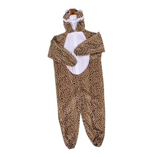 COLLBATH Leopard Kostüm Jumpsuit Weicher Tieranzug für Bühne Karneval Geburtstagsparty Jungen Mädchen Tierkostüm Tierkostüm für Kindergarten Aufführung von COLLBATH