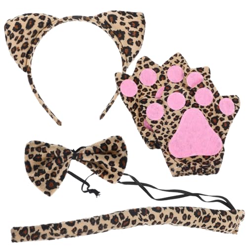 COLLBATH Leoparden Tierkostüm für Erwachsene mit Kopfband Handschuhen Fliege und Cosplay Animal Costume für Fasching Halloween Karneval Party von COLLBATH