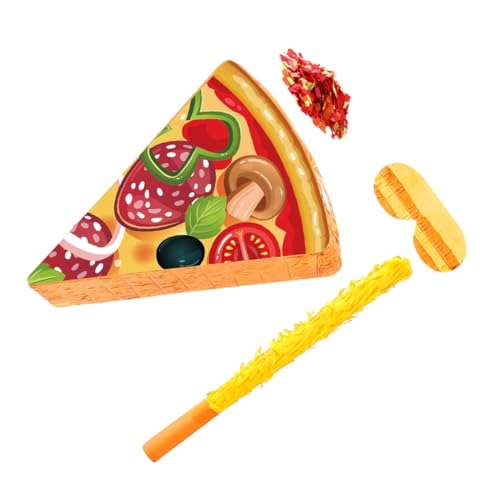 COLLBATH Lustige Pizza Scheiben Pinata mit Stock und Augenmaske für Lebensmittel Themen Geburtstagsfeier für Kinderunterhaltung und Cinco De Mayo Feiern COLLBATH Lustige Pizza Scheiben Pinata mit Stock und Augenmaske für Lebensmittel Themen Geburtstagsfeier für Kinderunterhaltung und Cinco De Mayo Feiern von COLLBATH