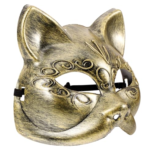 COLLBATH Maske Tierkostüm Halloween-Hundekostüm Make-up Stirnband Tier Katzenkostüm Halloween-Kostüme für Katzen halloween mask hallowen masks costume masks Partyzubehör Plastik Golden von COLLBATH