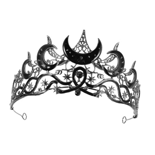 COLLBATH Mond Stern-krone mit Funkelnden Strasssteinen Leichter Braut-haarreif für Hochzeiten Halloween Cosplay und Bühnenauftritte Stilvolles Accessoire für Party und Brautkleid von COLLBATH