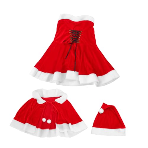 COLLBATH Mrs Claus Outfit mit Umhang und Hut Vielseitiges Weihnachtskleid für Feiern Fotoshootings und Bühnenaufführungen von COLLBATH