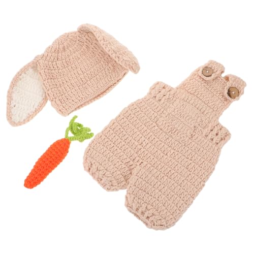 COLLBATH Neugeborenen Garn Set Babygirl Neugeborenen Kleidung Kleidung Gestrickt Outfits Mädchen Handgefertigt Süße Häkelfigur Häschen Häkelskostüm von COLLBATH