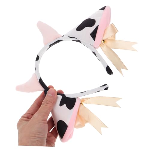 COLLBATH Plüsch Kuh Ohren Haarreif mit Glocken Verstellbares Elastisches Stirnband Weicher Kopfschmuck für Erwachsene Niedliches Bauernhoftier Design Geeignet für Halloween Geburtstag Party von COLLBATH