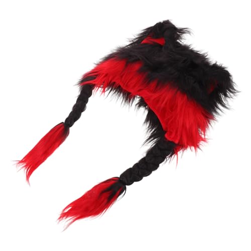 COLLBATH Plüsch Mütze mit Katzenohren Warme Fuzzy Beanie aus Weichem Kunstfell Kuschelige Ohrenschutz-mütze für Damen Niedliches Tier-design für Halloween Herbst und Alltag von COLLBATH
