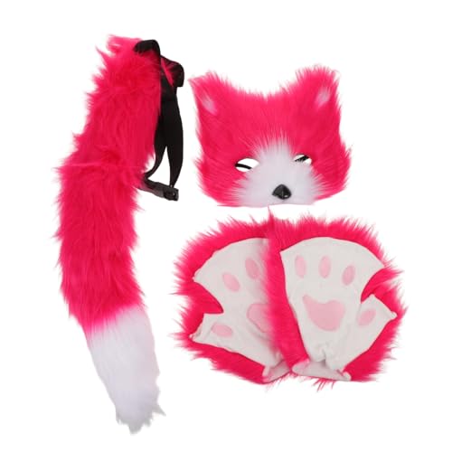 COLLBATH Realistisches Fuchs Kostüm Set mit Maske und Handschuhen Leichtes Cosplay Zubehör für Halloween Karneval Party und Gruppenspiele Detailgetreu und Tragbar von COLLBATH