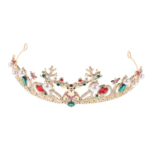 COLLBATH Rhinestone Christmas Antlers Tiara Glänzende Elch Geweih Krone Festlicher Kopfschmuck für festliche Anlässe Cosplay Accessoire für Damen und Mädchen von COLLBATH