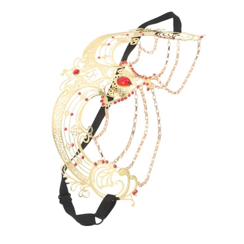 COLLBATH Rhinestone Tassel Halbgesichtsmaske mit Fransen und Ketten für Halloween Karneval und Themenpartys Elegantes Kostümaccessoire für Frauen von COLLBATH