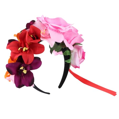 COLLBATH Rosen Blumenkranz Haarreif Damen Festival Party Haarschmuck Rosa Stirnband für Halloween Cosplay und Hochzeit COLLBATH Rosen Blumenkranz Haarreif Damen Festival Party Haarschmuck Rosa Stirnband für Halloween Cosplay und Hochzeit von COLLBATH