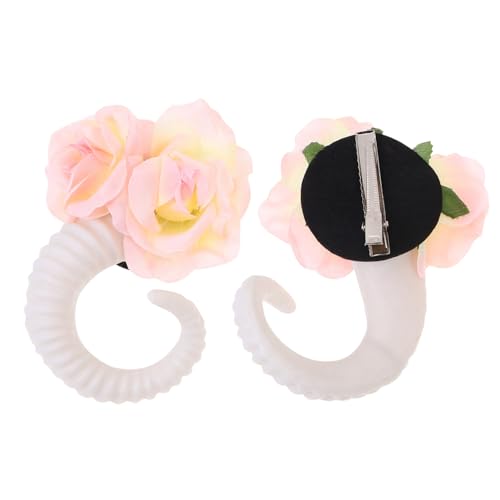 COLLBATH Rosen Stirnband Horn Haarschmuck Schafhorn Stirnband Hörner Für Haarband Dekorationen Widder Rosen Kopfbedeckung Schafhorn Kopfbedeckung Boss Lamm LED von COLLBATH