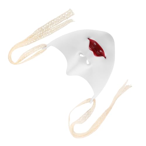 COLLBATH Rote Lippen Halbgesichtsmaske für Damen Mechanische Maske für Halloween Cosplay Karneval und Themenpartys Leicht und Tragbar Einzigartiger Roter für Besonderen Auftritt von COLLBATH