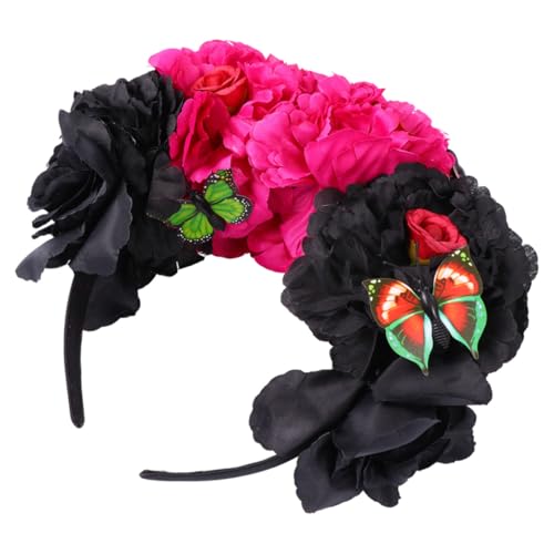 COLLBATH Rotes und Schwarzes Peony Haarschmuck Stirnband mit Schmetterlingsdesign Modisches Halloween Party Haarreif für Damen Auffälliges Accessoire für Kostüm und Cosplay für COLLBATH Rotes und Schwarzes Peony Haarschmuck Stirnband mit Schmetterlingsdesign Modisches Halloween Party Haarreif für Damen Auffälliges Accessoire für Kostüm und Cosplay für von COLLBATH