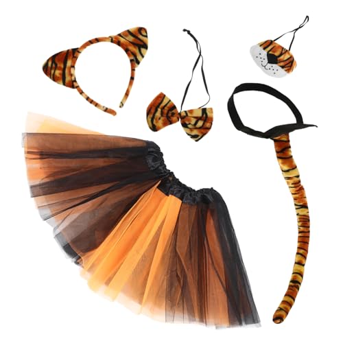 COLLBATH Tiger-kostüm-set Für Plüsch Tierohren Stirnband Nase Halloween Karnevals-accessoire Weicher Stoff 55 Cm Inklusive von COLLBATH