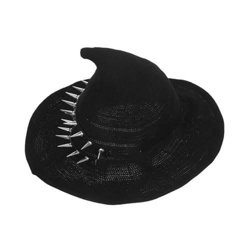 COLLBATH Steampunk Hexenhut Damen Halloween Kostümaccessoire Handgestrickte Gothic Zipfelmütze mit Nieten Warme Wollmütze für Cosplay Maskerade Themenparty COLLBATH Steampunk Hexenhut Damen Halloween Kostümaccessoire Handgestrickte Gothic Zipfelmütze mit Nieten Warme Wollmütze für Cosplay Maskerade Themenparty von COLLBATH