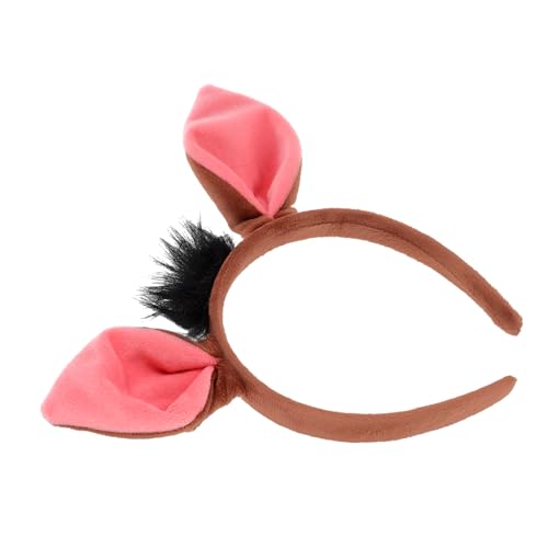 COLLBATH Stirnband Warzenschwein aus Weichem Stoff Leichtes Bequemes Tier Ohr Haarreif Niedliches Kostüm Accessoire für Fasching Karneval Cosplay und Geburtstagsfeiern von COLLBATH
