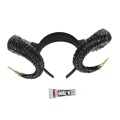 COLLBATH Teufelshorn Stirnband für Halloween Simulierte Schafhörner Cosplay Zubehör für Kostümpartys mit Goldenen Akzenten für Erwachsene COLLBATH Teufelshorn Stirnband für Halloween Simulierte Schafhörner Cosplay Zubehör für Kostümpartys mit Goldenen Akzenten für Erwachsene von COLLBATH