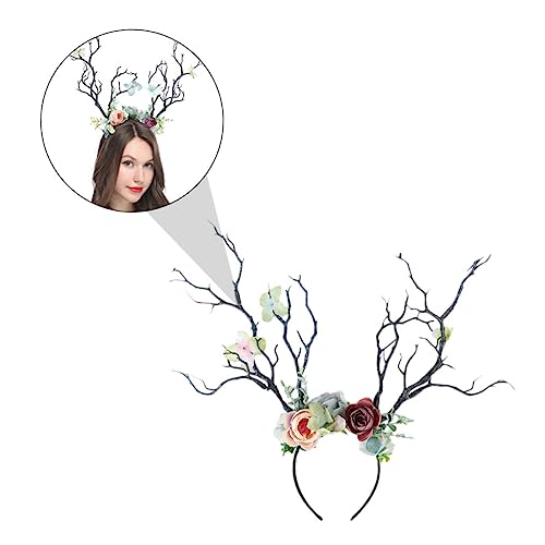 COLLBATH Weihnachtliches Hirschgeweih Haarreif Stirnband mit Blumen Kopfschmuck für Damen Party Foto Requisiten Karneval Weihnachtsfeier COLLBATH Weihnachtliches Hirschgeweih Haarreif Stirnband mit Blumen Kopfschmuck für Damen Party Foto Requisiten Karneval Weihnachtsfeier von COLLBATH