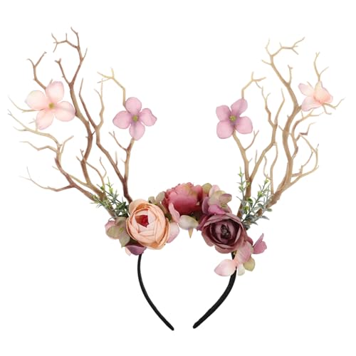 COLLBATH Weihnachts Hirschgeweih Stirnband mit Blumen und Ästen Kreativer Kopfschmuck für Damen und Mädchen Robustes Realistisches Geweih Haarreif für Party Karneval Festliche Atmosphäre COLLBATH Weihnachts Hirschgeweih Stirnband mit Blumen und Ästen Kreativer Kopfschmuck für Damen und Mädchen Robustes Realistisches Geweih Haarreif für Party Karneval Festliche Atmosphäre von COLLBATH